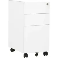 Décoshop26 - Büroschrank mit Schubladen auf Rollen 3 Schubladen 30 x 45 x 59 cm weißer Stahl DEC024570 DEC024570