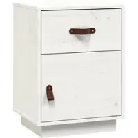 Décoshop26 - Nachttisch mit Schublade und Fach 40x34x55 cm Kiefernholz DEC033351