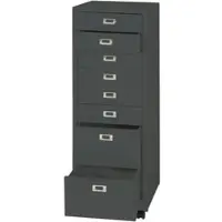 Décoshop26 - Büroschrank mit Schubladen 115 x 40 x 41 cm 8 Schubladen dunkelgrauer Stahl 04_0008264