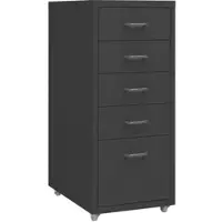 Décoshop26 - Büroschrank mit Schubladen 5 Schubladen 28 x 41 x 69 cm anthrazitfarbenes Metall DEC024555