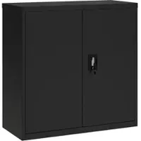 Décoshop26 - Büromöbel-Schubladenelemente mit abschließbaren Türen 90 x 40 x 90 cm schwarzer Stahl DEC024595