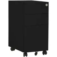 Décoshop26 - Büro-Aktenschrank mit Schubladen 3 Schubladen 30 x 45 x 59 cm schwarzer Stahl DEC024581 DEC024581