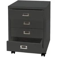 Décoshop26 - Büroschrank mit Schubladen 55x40x41 cm 4 Schubladen dunkelgrauer Stahl 04_0008267