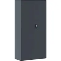 Décoshop26 - Büroschrank mit Schubladen 4 verstellbare Einlegeböden 90 x 40 x 180 cm anthrazitfarbener Stahl DEC024505