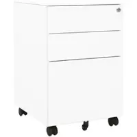 Décoshop26 - Büroschrank mit Schubladen auf Rollen 3 Schubladen 39 x 45 x 60 cm weißer Stahl DEC024571