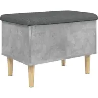 Décoshop26 - Aufbewahrungsbank mit grauem Sitzkissen 62 x 42 x 46 cm Holzwerkstoff Farbe Betongrau DEC024766