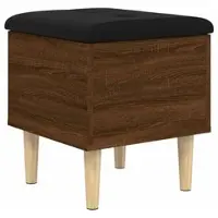 Décoshop26 - Aufbewahrungsbank mit schwarzem Sitzkissen 42 x 42 x 46 cm Holzwerkstoff Farbe: braune Eiche DEC024737 DEC024737