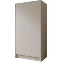WFL GROUP Kleiderschrank im Skandi-Stil – Grifflos, Minimalistisch Garderobenschrank mit viel Stauraum für Ankleide – 100 cm – Kaschmir