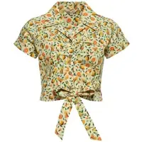 Queen Kerosin HawaiIbluse Citrus Cocktails in gelb | Gr.: XL