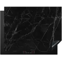 KitchenYeah Herdabdeckplatte Marmor schwarz weiß | Gr.: 78 x 78 cm