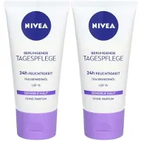 Nivea Beruhigende Tagespfl.24h Feucht.sen.H.LSF 15 2x 2x50 ml Tagescreme