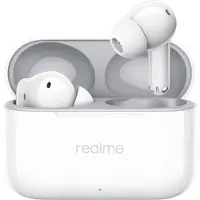 Realme T200 Kabellose Bluetooth-Kopfhörer, ANC, 50h Akkulaufzeit, USB-C Schnellladung, Dynamischer Bass, 3D-Raumklang, 50ms Latenz, IP55, Polarweiß