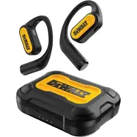 DeWalt Heavy Duty Open Ear Kopfhörer Bluetooth 5.3, True Wireless, IP55, 44 Std. Akkulaufzeit, Air Conduction Earbuds mit Ohrbügeln für Arbeit & Sport