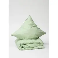 Mela London Perkal Bettwäsche Set Style BHANU in matcha | Gr.: 155 x 220 + 80 x 80 cm
