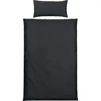 Erwin Müller Mako-Satin Bettwäsche Landshut in schwarz | Gr.: 155x240-cm-40x80-cm