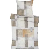 Estella Mako-Interlock-Jersey Bettwäsche Eetu in kiesel | Gr.: 155x220 cm (40x80 cm)