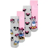 United labels 4er Pack Disney Minnie Mouse & Daisy Duck Socken Sneaker Söckchen in grau/rosa | Gr.: 23-26