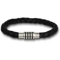 Amello Armband geflochtenes Rindsleder, Edelstahl ca. 19cm ca. 7mm (Leder) | Gr.: onesize