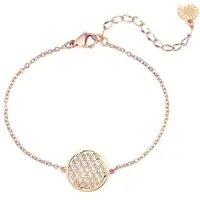 Hey Happiness Vergold. Armband Lebensblume Edelstahl in Rosegold - (L) 16-21 cm | Gr.: onesize