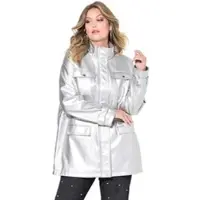 Miamoda Kunstlederjacke in silber | Gr.: 52