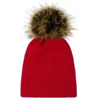 StyleBREAKER Strick Bommelmütze in Weinrot | Gr.: onesize