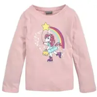 Kidsworld Langarmshirt "Einhorn auf Rollschuhen" Langarm, Basic-Passform, mit stylischem Druck und Glitzerdruck