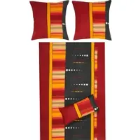 Erwin Müller Mako-Single-Jersey Bettwäsche in rot-gelb | Gr.: 135x220 cm (40x80 cm)