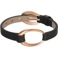 Esprit Damenarmband in Schwarz/Gold aus Edelstahl und Leder | Gr.: onesize