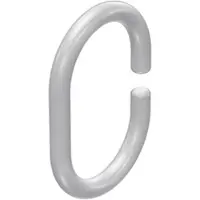 Interdeco DUSCHVORHANGRINGE C-Form offen 60/42 mm für Duschvorhangstange / Spannstange, Glasklar, Packung 10 Stück