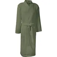 Erwin Müller Piqué Unisex-Bademantel lang Hohenfels in oliv | Gr.: S