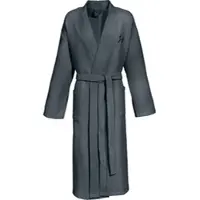 Erwin Müller Piqué Unisex-Bademantel lang Hohenfels in anthrazit | Gr.: XL