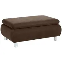 58 aufm Kessel HOCKER Kaye Bezug Veloursstoff Metallfuß verchromt / braun | Gr.: onesize