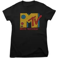 MTV Shirt "Radio Transistor Logo Girly Tee" in Schwarz | Gr.: XL