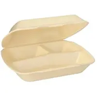 Papstar Starpak 100 Menüboxen mit Klappdeckel, XPS 3-geteilt 7,5 cm x 24,3 cm x 20,8 cm gold