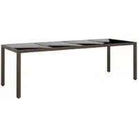 Furnicato Gartentisch Mit Glasplatte Braun Poly Rattan