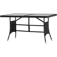 Furnicato Gartentisch Schwarz 140 X 80 X 74 Cm Poly Rattan