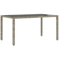 Furnicato Gartentisch Mit Glasplatte Grau 150x90x75 Cm Poly Rattan