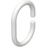 Interdeco DUSCHVORHANGRINGE C-Form offen 60/42 mm für Duschvorhangstange / Spannstange, Weiß, Packung 10 Stück