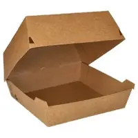Papstar Burgerboxen, Pappe 9 cm x 18,5 cm x 18,5 cm braun "100% Fair" extra groß 225 Stück