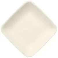 Papstar Fingerfood Teller eckig, Zuckerrohr "pure", 6,5 cm, weiß | Schrumpffolie (12 Stück)