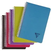 Clairefontaine 5x Spiralheft DIN A5 90 Blatt 90g kariert, Einband aus gerilltem Polypropylen, Linicolor INTENSIVE - Sortiert 329506C