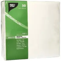 Papstar Servietten 1/4-Falz, 33x33 cm, weiß, 2-lagig | Folie (50 Stück)