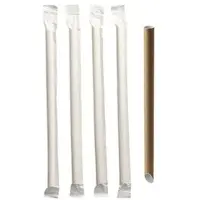 Papstar Bubble Tea Halme "pure" Ø 12 mm, 20 cm, braun, spitz | Folie (200 Stück)