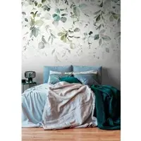 Living Walls Fototapete "THE WALL III Blätter-Tapete Motivtapete Blätterranke Blattmotiv" matt glatt Vliestapete Eukalyptus für Schlafzimmer Küche Wohnzimmer Blätter Flur