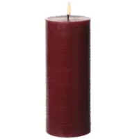 Uyuni LED Kerze PIA Rustik-Optik Echtwachs Timer H: 20cm in rot | Gr.: onesize