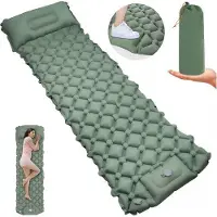 OEM Einzelluftmatratze - Selbstauflüsternde Fußpumpe - 195x60x7 cm - Reisbett - Campingmatratze - Kompakt - Opklappbar - Luftbett - Einmann - Campingreisen
