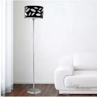 Licht-Erlebnisse moderne Stehleuchte chrom schwarz elegante Wohnzimmerleuchte Wohnzimmerlampe mit Fußschalter schönes Design