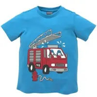 Kidsworld T-Shirt "Mit coolem FEUERWEHR Druck" Kurzarm, Basic-Passform, mit stylischem Druck, Rundhalsausschnitt