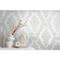 A.S. Création Vliestapete "Pure Elegance Ornament-Tapete Mustertapete Barock Raute" schimmernd strukturiert Vliestapete klassisch für Schlafzimmer Küche Wohnzimmer Ornament Flur