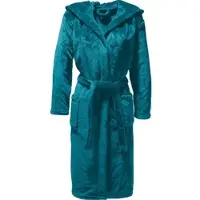 Redbest Fleece Unisex-Bademantel mit Kapuze Perris in petrol | Gr.: L